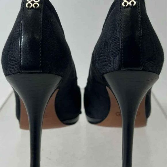 NEW Coach Designer Black Monogram Signature High Heel Pump Stiletto 5.5 - Picture 2 of 8